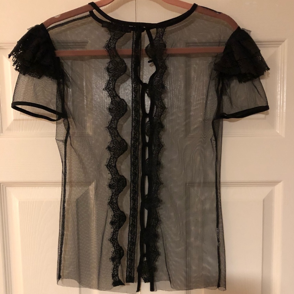 Hazel Sheer Top. Black, Size Medium